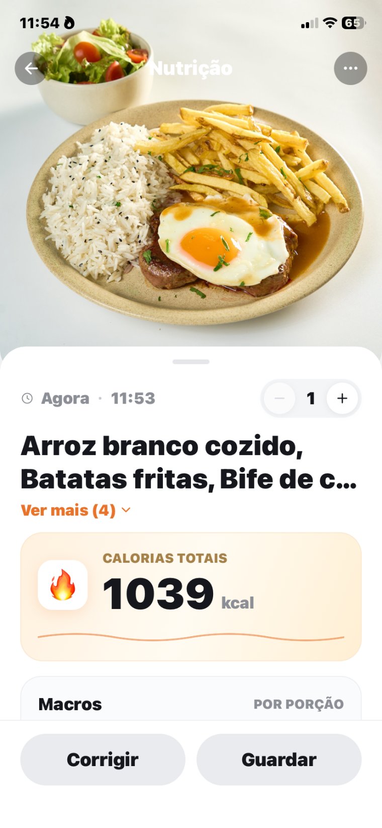 IA a identificar refeição